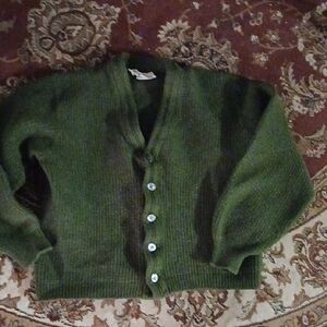Green Women's Cardigan Sweater